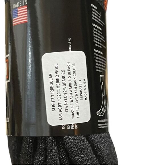 Harley-Davidson Black Merino Wool Blend Riding Boot Socks, 2 Pairs, Size L, NWT - Picture 6 of 6